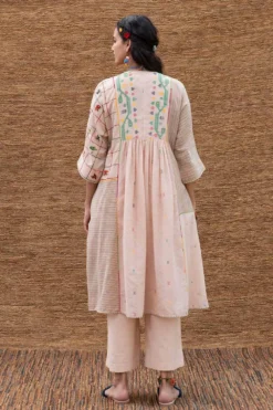 Sunira Designs Pink Jamdani Muslin Yoke Dress 9 Sunira Designs Pink Jamdani Muslin Yoke Dress -Inca Clothing Shop j2201d 5