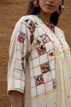 Sunira Designs Kora Jamdani Muslin Dress -Inca Clothing Shop j2202c 5