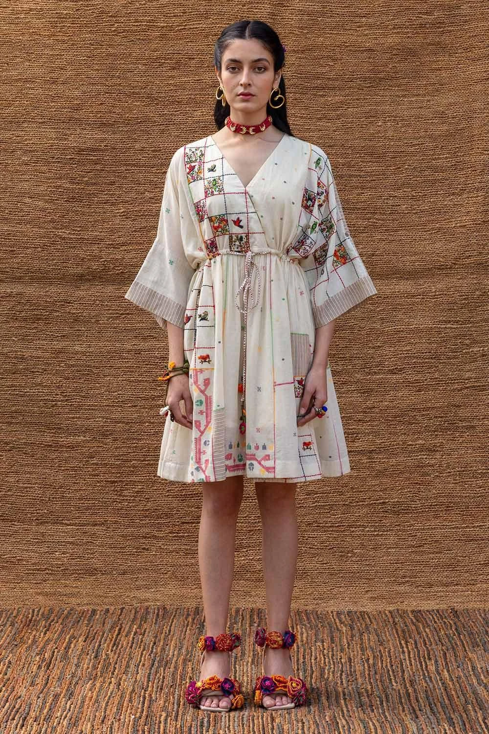 Sunira Designs Kora Embroidered Drawstring Dress 1 Sunira Designs Kora Embroidered Drawstring Dress