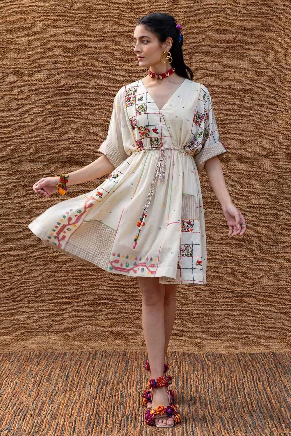 Sunira Designs Kora Embroidered Drawstring Dress 2 Sunira Designs Kora Embroidered Drawstring Dress - Image 2