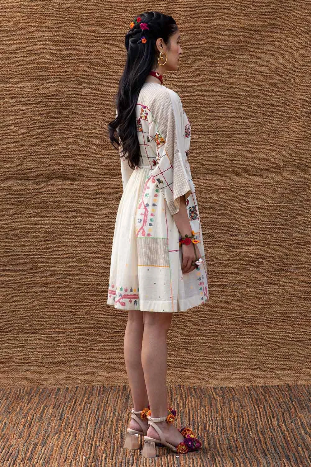 Sunira Designs Kora Embroidered Drawstring Dress 4 Sunira Designs Kora Embroidered Drawstring Dress - Image 4