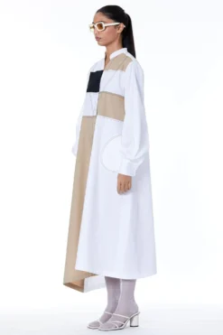 Kanika Goyal Label Beige Colour-blocked Maxi Dress -Inca Clothing Shop kgsc0503 3