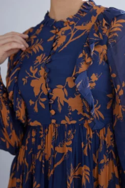 KoAi Chiffon Floral Dress With Frill Detail -Inca Clothing Shop kofw20015 3