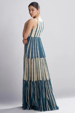 KoAi Striped Tiered Maxi Dress -Inca Clothing Shop kofw20053 4