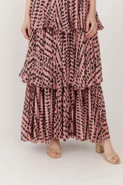 KoAi Abstract Printed Tiered Maxi Dress -Inca Clothing Shop koss21049 3