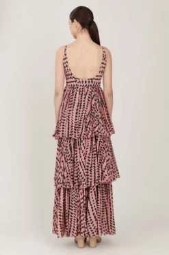 KoAi Abstract Printed Tiered Maxi Dress -Inca Clothing Shop koss21049 4