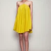 Mati Yellow Mini Halter Neck Dress