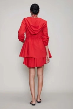 Mati Red Halter Neck Dress & Jacket Set -Inca Clothing Shop mtvezajacketset red 3