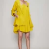 Mati Yellow Halter Neck Dress & Jacket Set