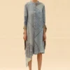 Abhishek Sharma Shirt Dress With Tie-up Sleeve Detailing