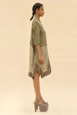 Abhishek Sharma Tie & Dye Printed Shirt Dress 7 Abhishek Sharma Tie & Dye Printed Shirt Dress -Inca Clothing Shop psh05dune 2