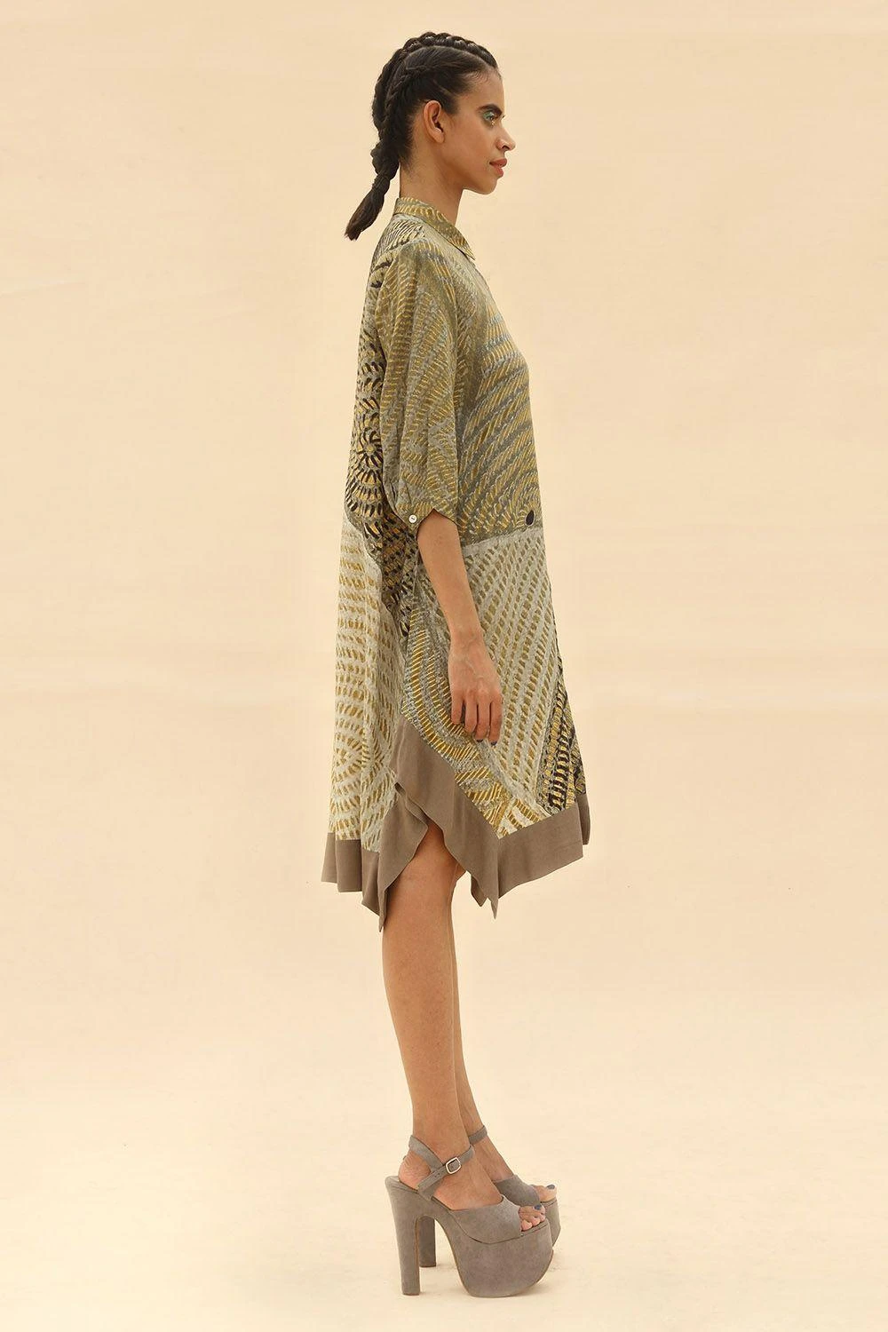 Abhishek Sharma Tie & Dye Printed Shirt Dress 3 Abhishek Sharma Tie & Dye Printed Shirt Dress - Image 3