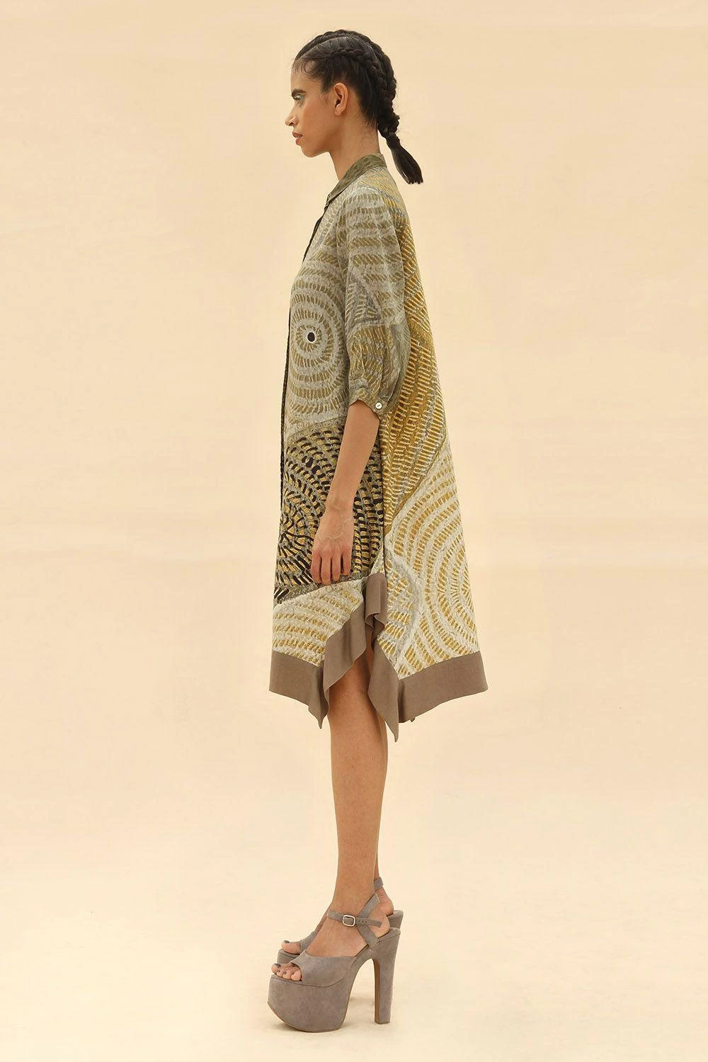Abhishek Sharma Tie & Dye Printed Shirt Dress 2 Abhishek Sharma Tie & Dye Printed Shirt Dress - Image 2