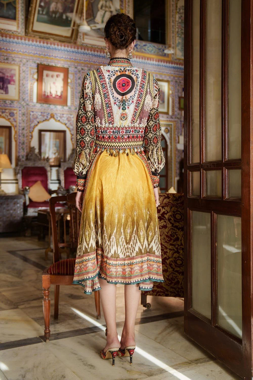Rajdeep Ranawat Printed Silk Midi Dress 5 Rajdeep Ranawat Printed Silk Midi Dress - Image 5