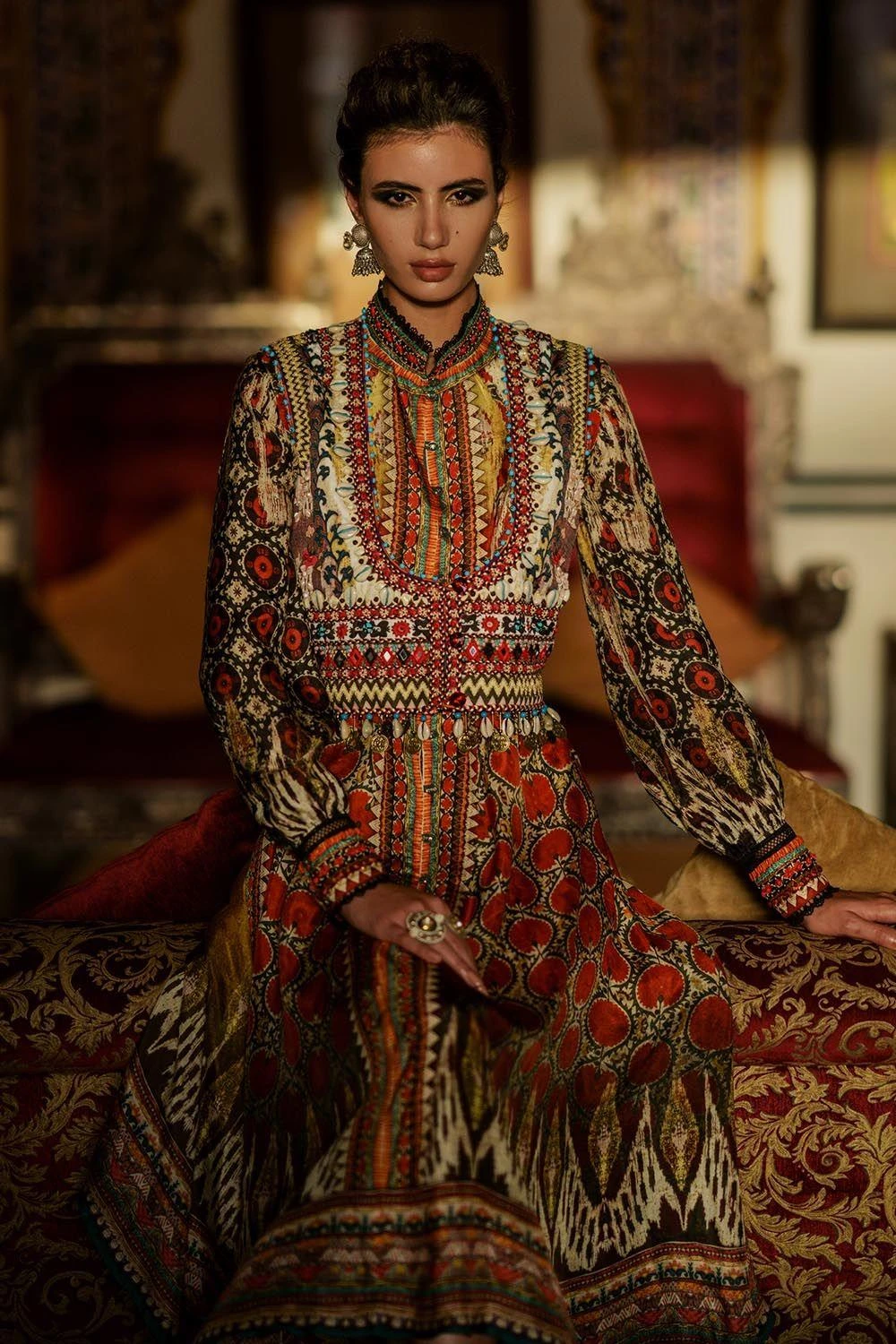 Rajdeep Ranawat Printed Silk Dress & Jacket Set 3 Rajdeep Ranawat Printed Silk Dress & Jacket Set - Image 3