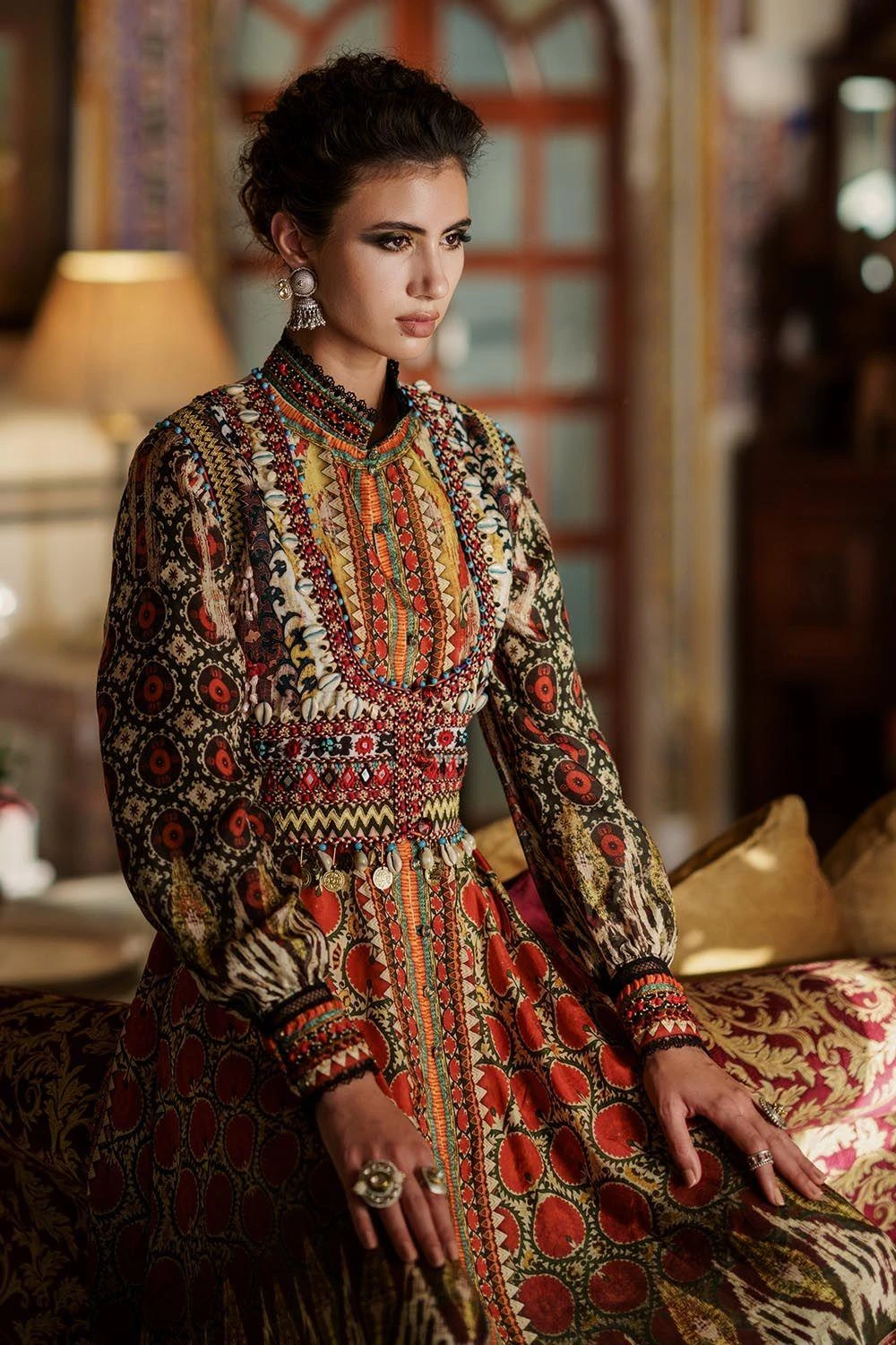 Rajdeep Ranawat Printed Silk Dress & Jacket Set 4 Rajdeep Ranawat Printed Silk Dress & Jacket Set - Image 4