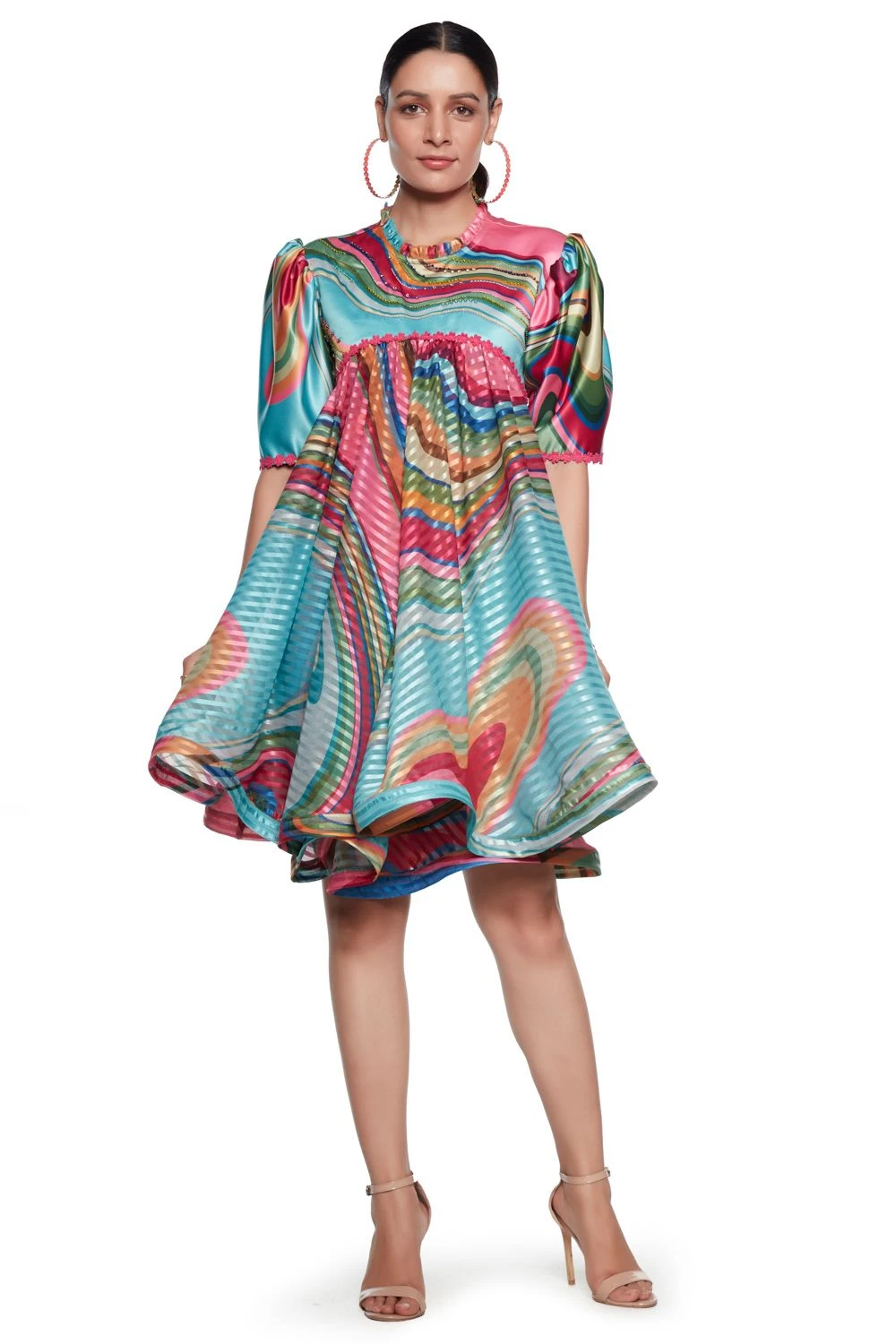Siddhartha Bansal Multi Colour Wave Short Dress 1 Siddhartha Bansal Multi Colour Wave Short Dress