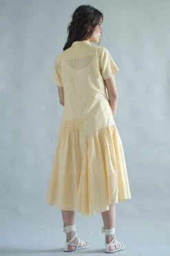 SWGT Yellow Button Down Asymmetric Dress -Inca Clothing Shop sd2 21 3