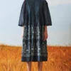Ikai Teal Shibori Dyed Chanderi Dress