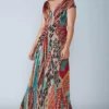 Saaksha & Kinni Multicoloured Abstract Printed Micro Pleated Dress