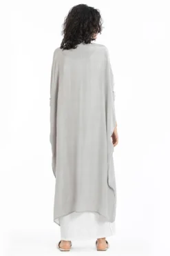 Three V Neck Kaftan With Placket White Dress -Inca Clothing Shop ss20 set27 4