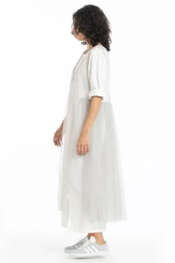 Three Soft Net Side Gather Dress With Cotton Dress -Inca Clothing Shop ss20 set31 3