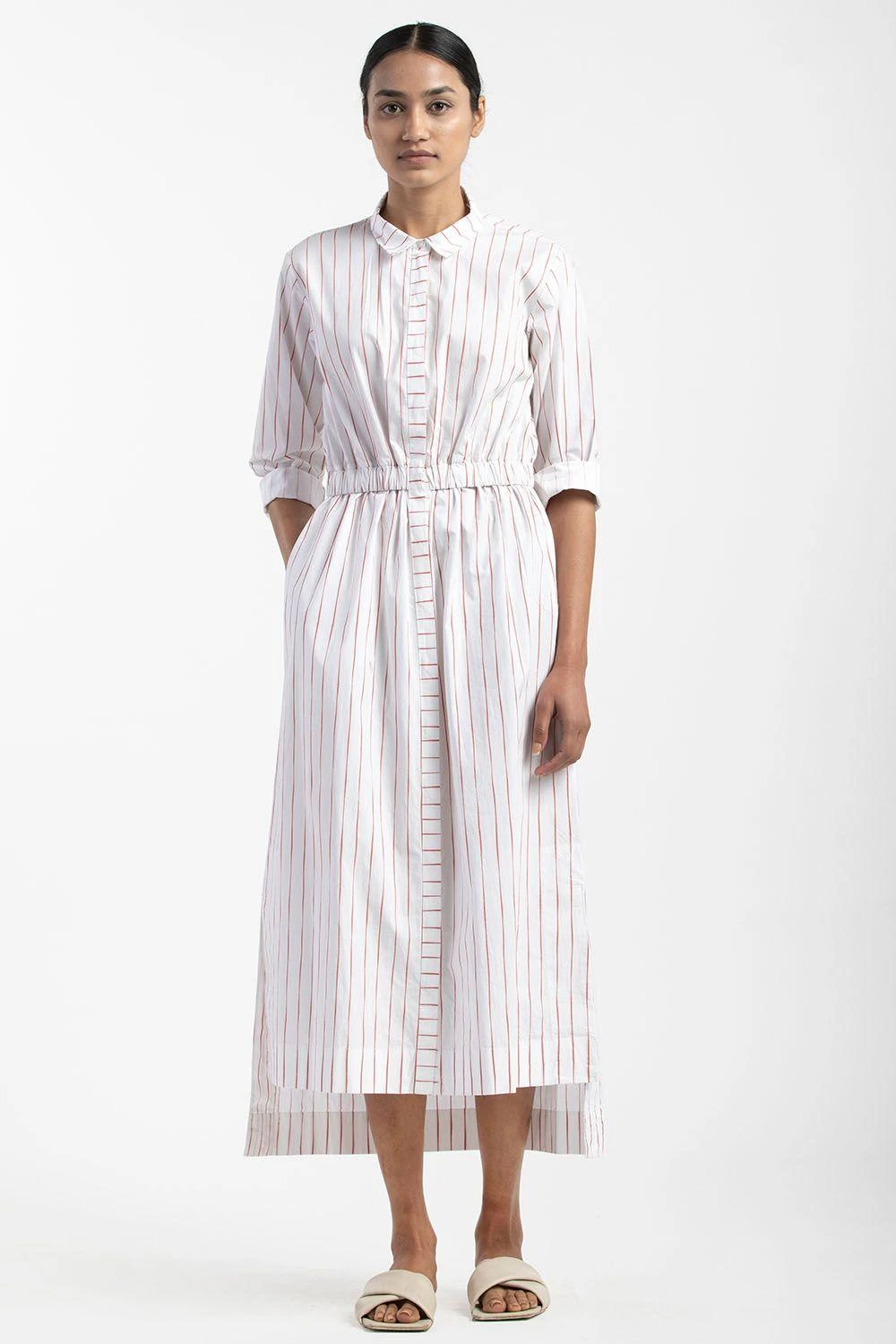 Three Dusty Rose Elastic Waist Dress 1 Three Dusty Rose Elastic Waist Dress