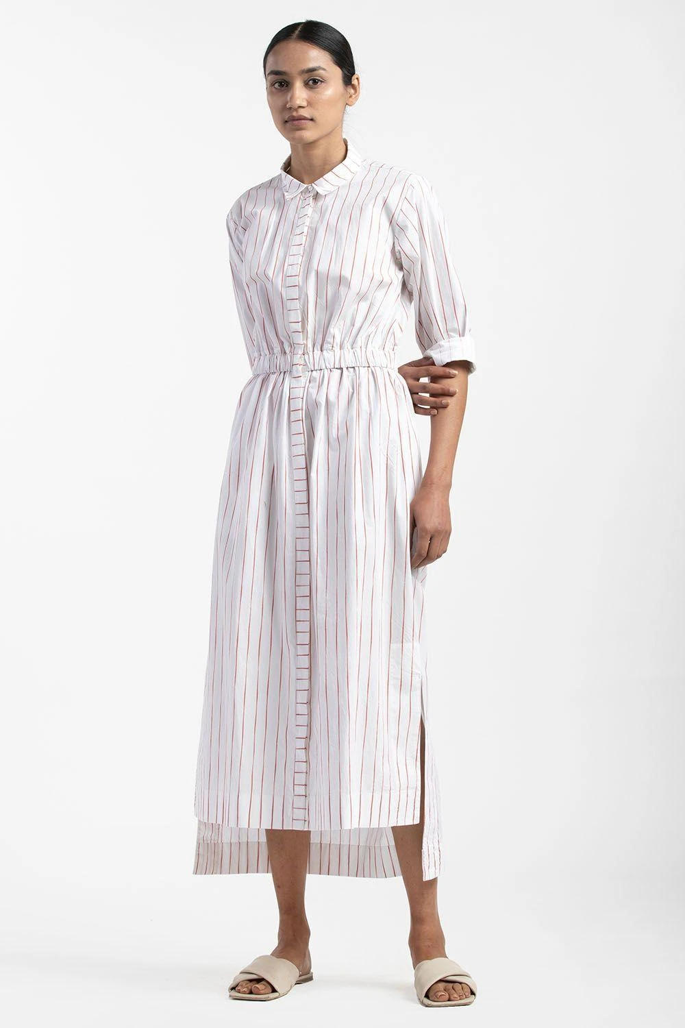 Three Dusty Rose Elastic Waist Dress 2 Three Dusty Rose Elastic Waist Dress - Image 2