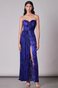 Saaksha & Kinni Purple Printed Slit Maxi Dress