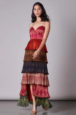 Saaksha & Kinni Six Tiered Slit Maxi Dress