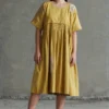Sunira Designs Yellow Hand Spun Cotton Dress