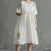 Sunira Designs Yellow Hand Spun Chanderi Dress