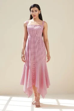 Twinkle Hanspal Gingham Corset Midi Dress