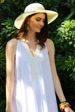 Varun Bahl Pret White Sleeveless Dress -Inca Clothing Shop vb pr2 sp21 d40 3