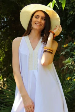 Varun Bahl Pret White Sleeveless Dress -Inca Clothing Shop vb pr2 sp21 d40 4
