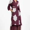 Three Wine Coloured Jacket & Slip Dress Set