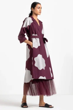 Three Wine Coloured Jacket & Slip Dress Set 7 Three Wine Coloured Jacket & Slip Dress Set -Inca Clothing Shop wf21 set014 3