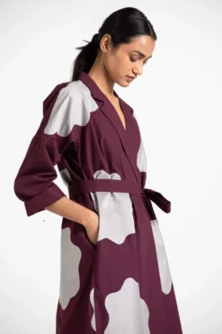 Three Wine Coloured Jacket & Slip Dress Set 8 Three Wine Coloured Jacket & Slip Dress Set -Inca Clothing Shop wf21 set014 4