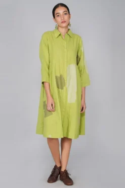 YAVI Lime Button Down Shirt Dress -Inca Clothing Shop yc10d 73 2 1